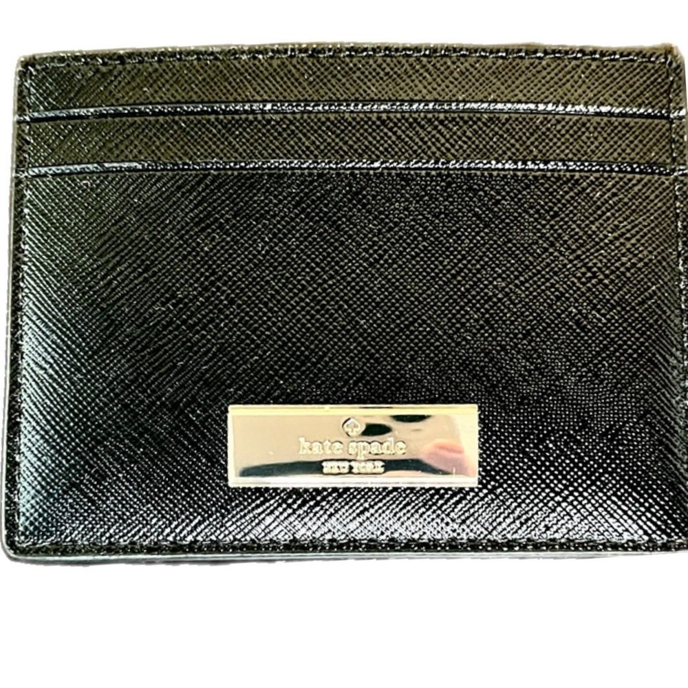 Kate Spade Black Card Holder with Silver Accent NWOT